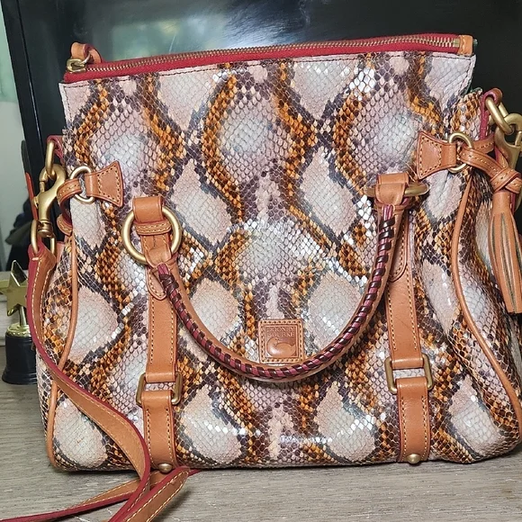 Dooney & Bourke Multicolor Snake Print Shoulder Bag - Picture 1 of 10